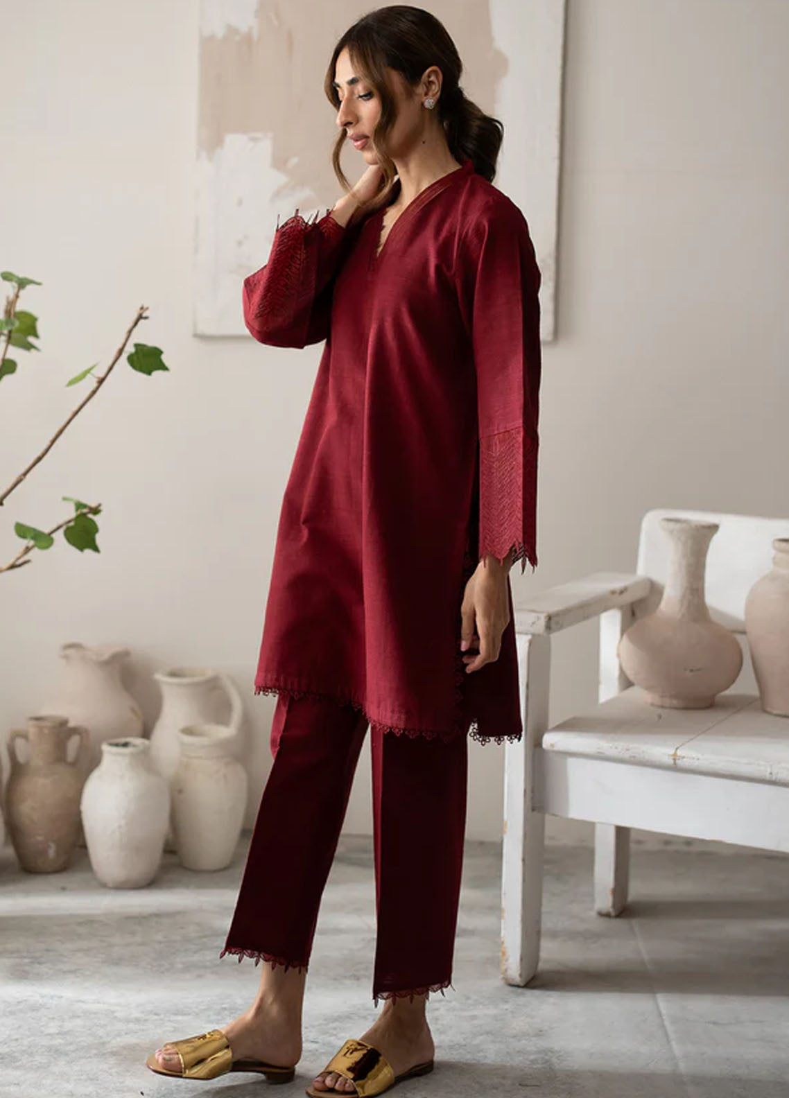 Sahar Pret Embroidered Cotton 2 Piece Suit AWEK-RR-V2-03 Passion Petals