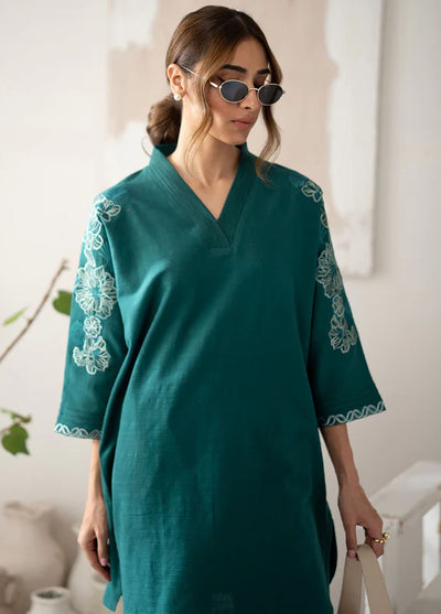 Sahar Pret Embroidered Cotton 2 Piece Suit AWEK-ZB-V1-01 Teal Ivy