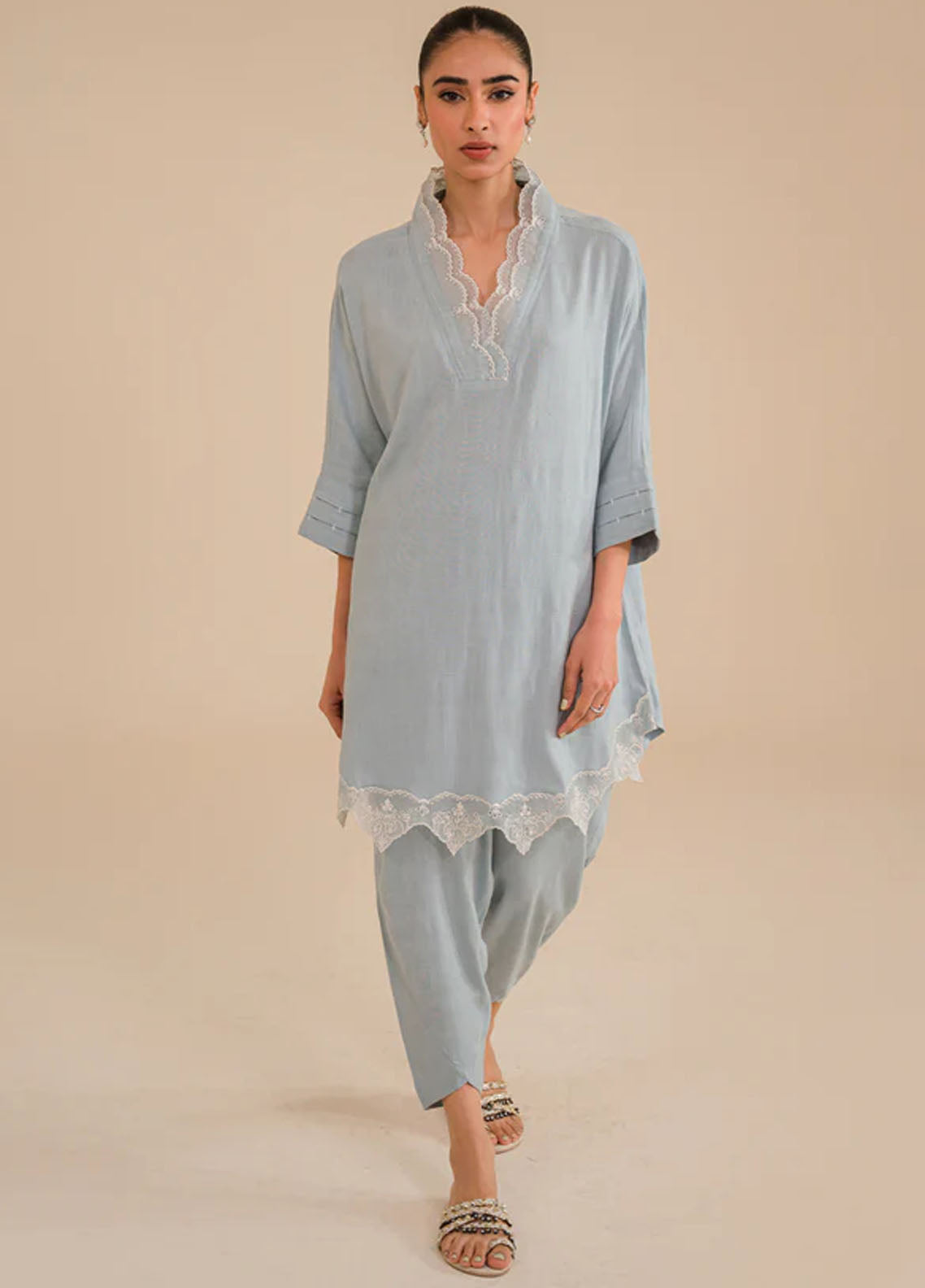 Sahar Pret Casual Cotton 2 Piece Suit SAWCS-V3-10 Oasis