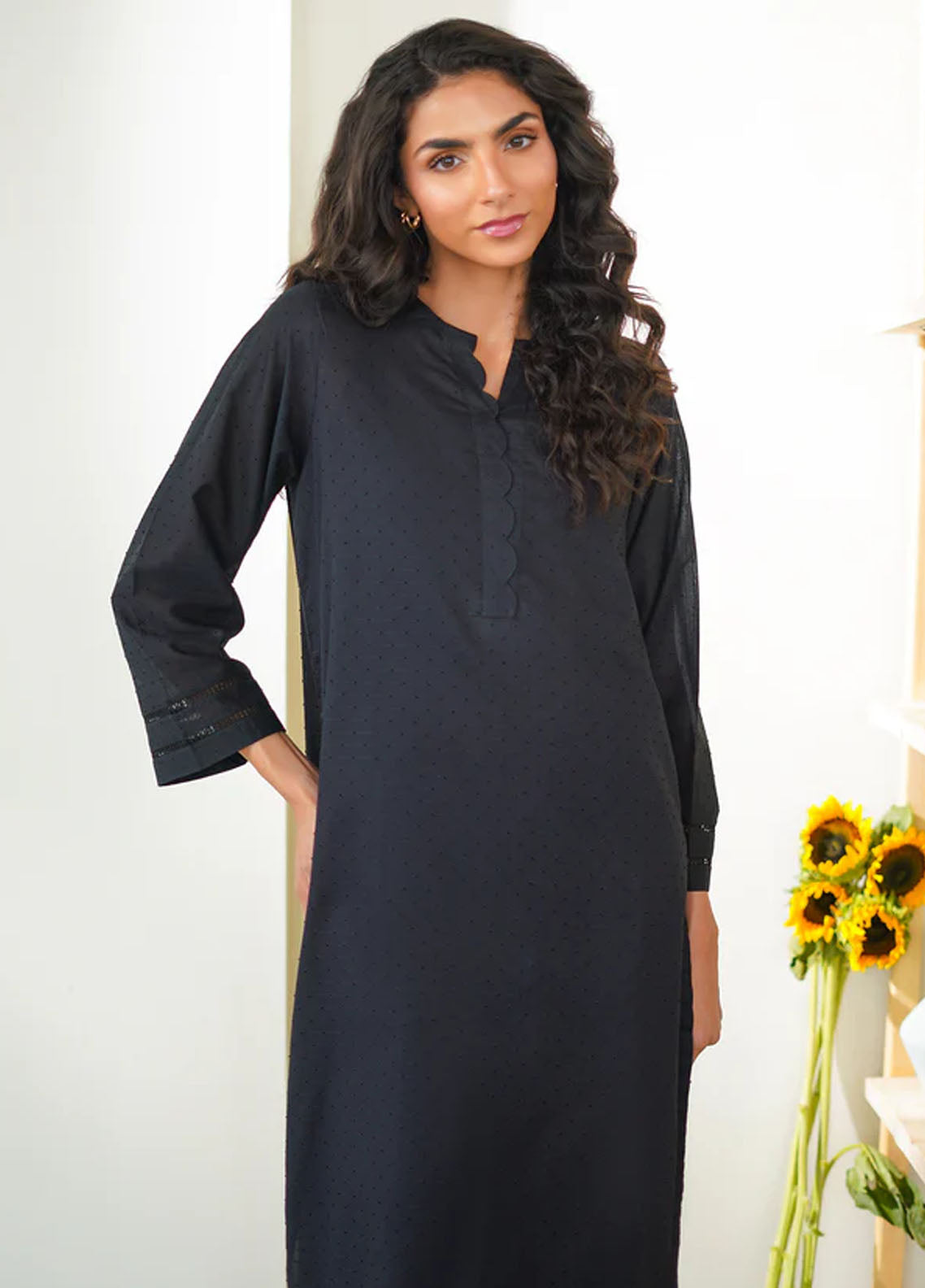 Sahar Pret Casual Cotton Jacquard 2 Piece Suit SSMCS-RK-04 Eclipse