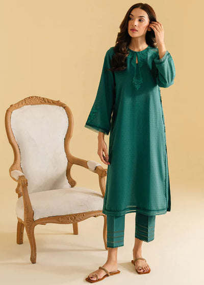 Sahar Pret Casual Jacquard 2 Piece Suit SAWMC-V1-06 Emerald bliss