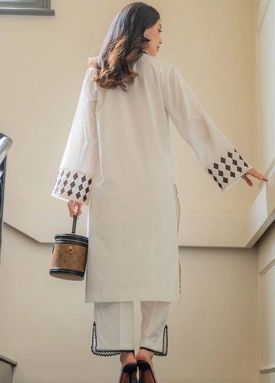 Sahar Pret Embroidered Cambric 2 Piece Suit Ivory Cloud