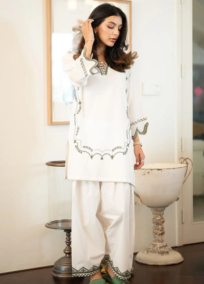 Sahar Pret Embroidered Cambric 2 Piece Suit Porcelain Petal