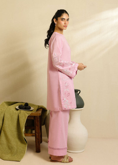 Sahar Pret Embroidered Cambric 2 Piece Suit Rosé Veil