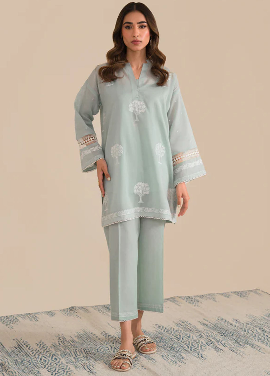 Sahar Pret Embroidered Cambric 2 Piece Suit SSCK-ZH-03 Swan