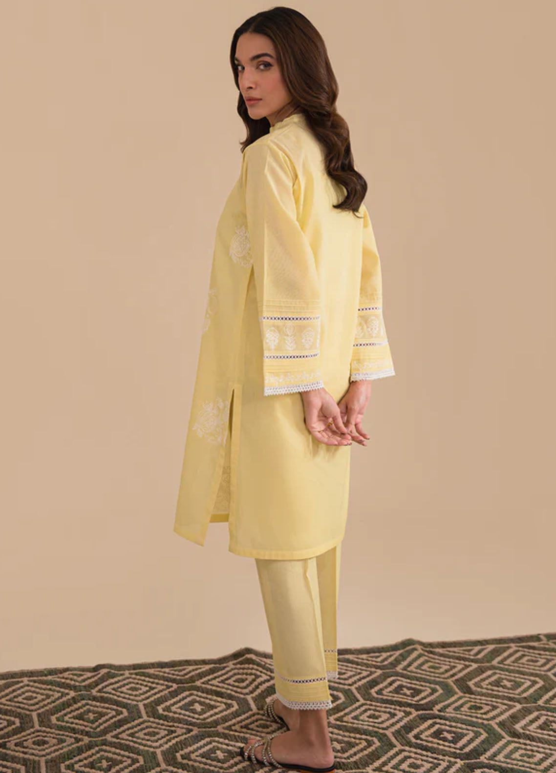 Sahar Pret Embroidered Cambric 2 Piece Suit SSCK-ZH-04 Lemonade