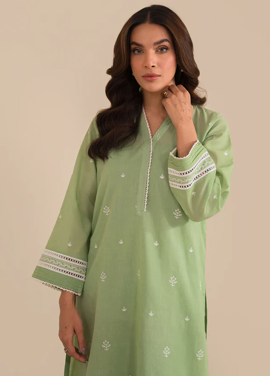 Sahar Pret Embroidered Cambric 2 Piece Suit SSCK-ZH-07 Mint