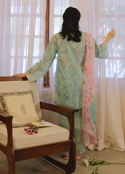 Sahar Pret Embroidered Lawn 2 Piece Suit Rosemint Bloom