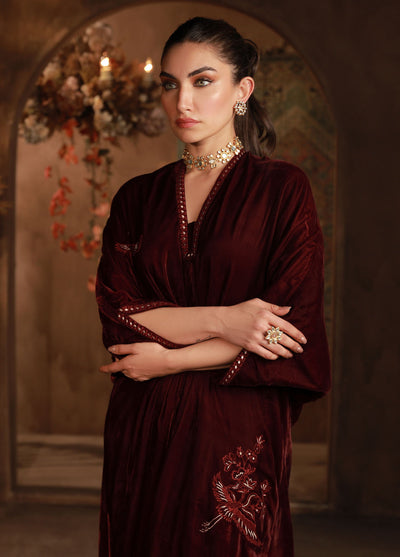 Sahar Pret Embroidered Velvet Kaftan Selene