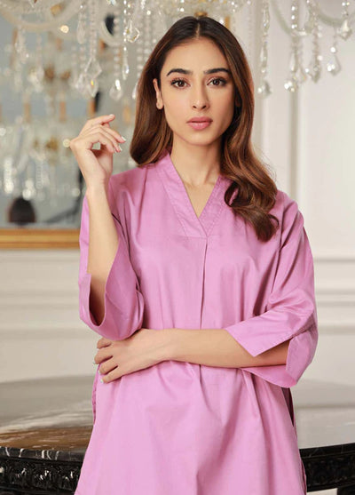 Sahar Pret Casual Cotton 2 Piece Suit Fuchsia