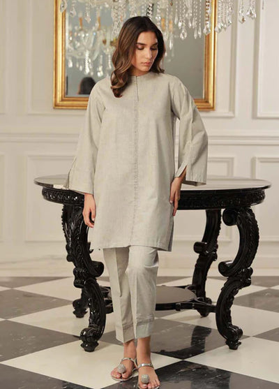 Sahar Pret Casual Cotton 2 Piece Suit Silver Symphony