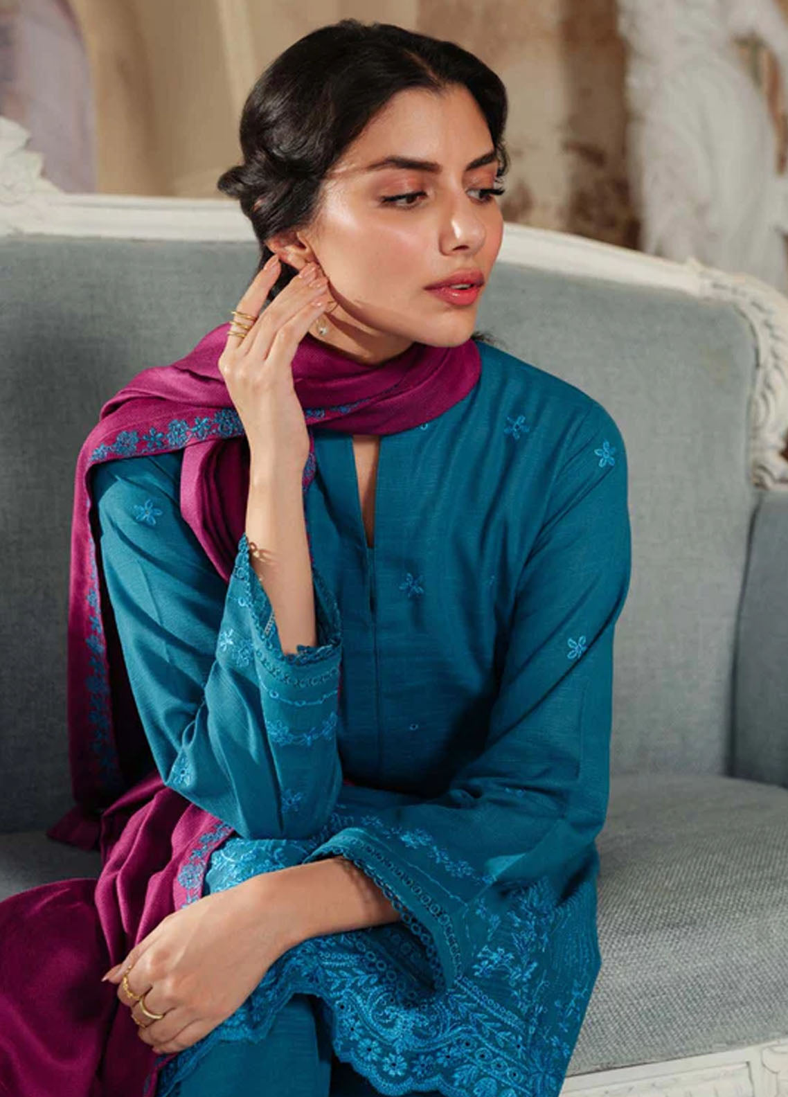Sahar Unstitched Embroidered Khaddar Collection 2023 SKWD-V2-23-06