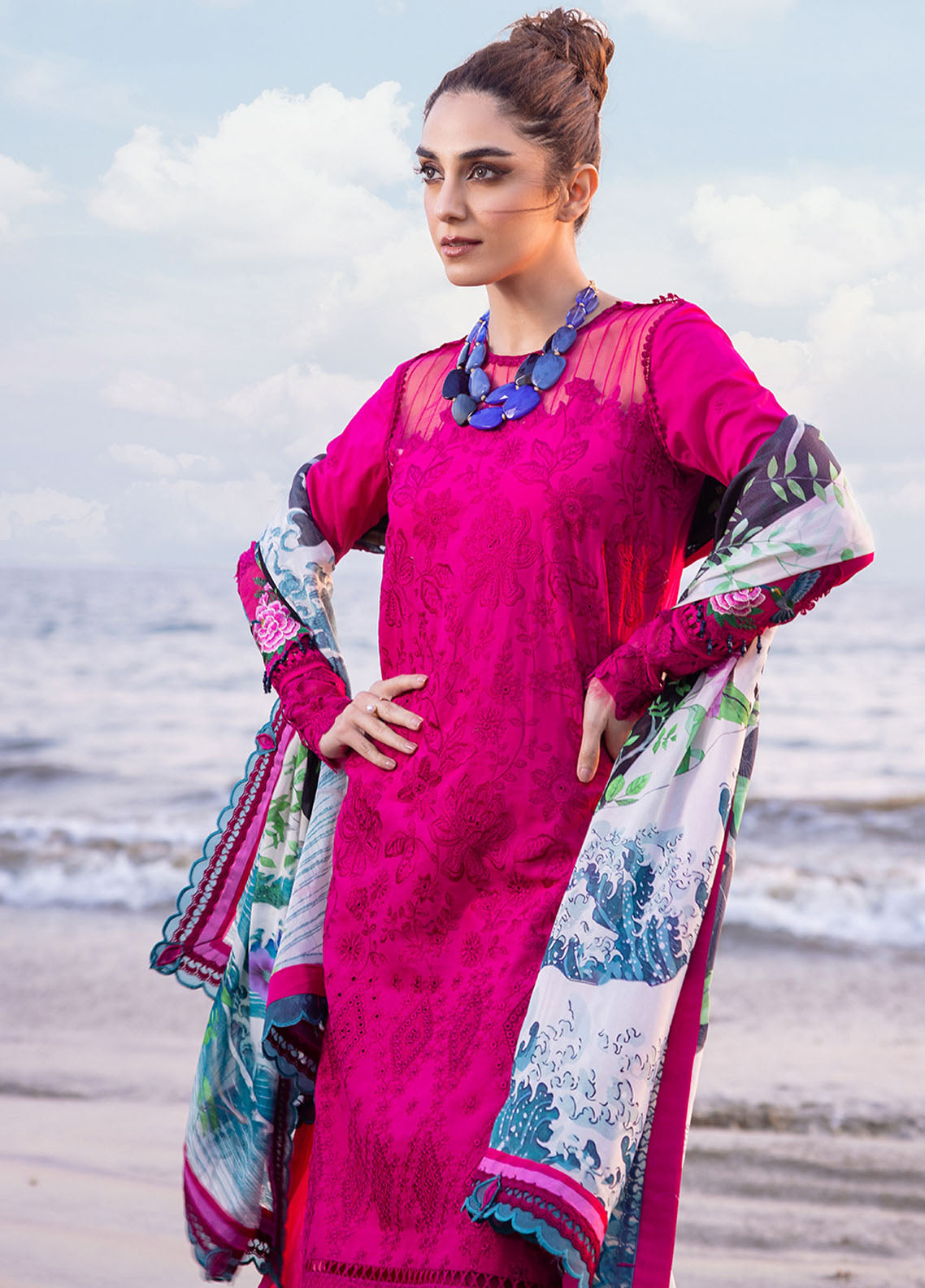 Saira Rizwan Unstitched Luxury Lawn Collection 2024 Damask