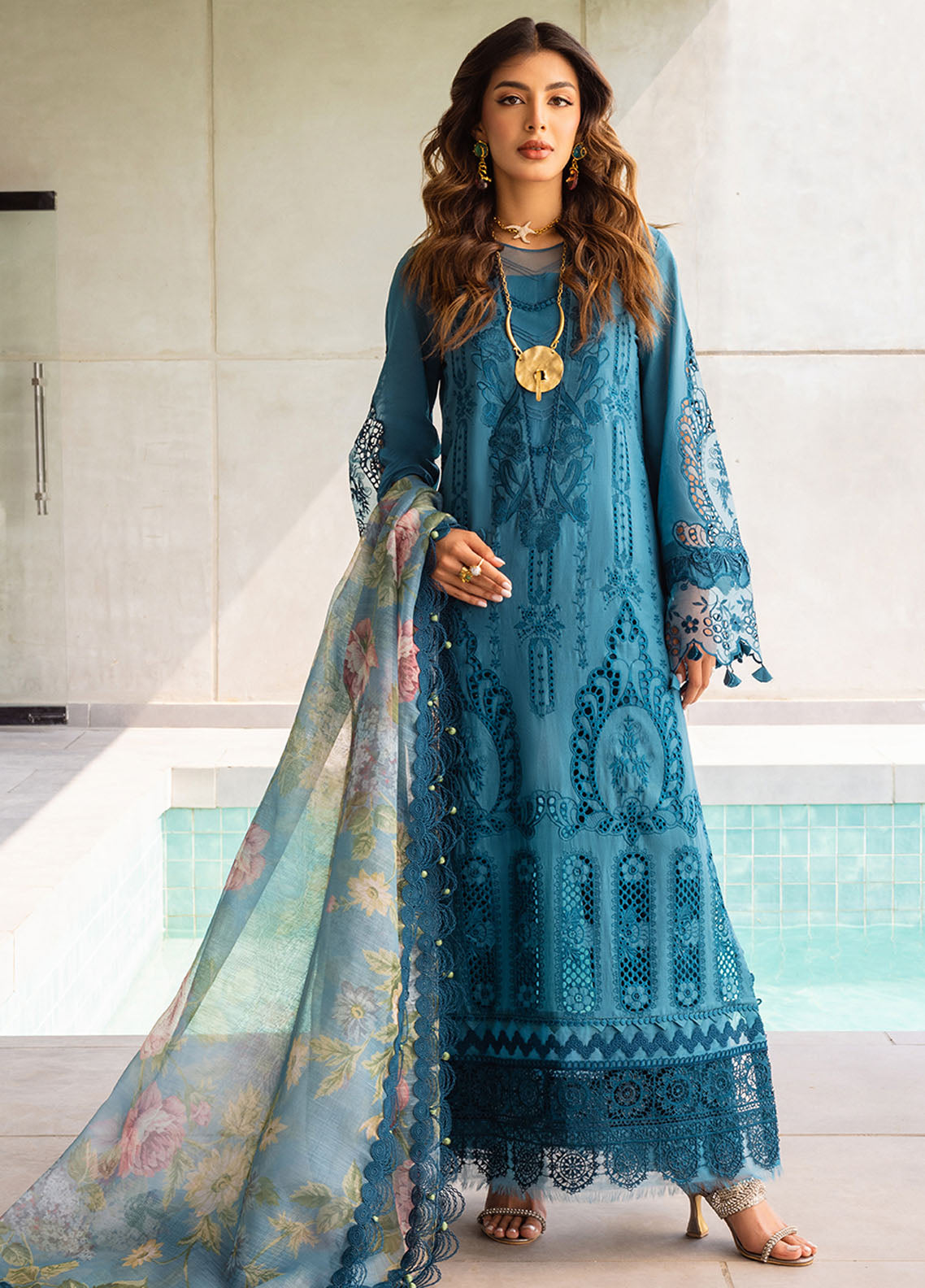 Saira Rizwan Unstitched Luxury Lawn Collection 2024 Sapphire