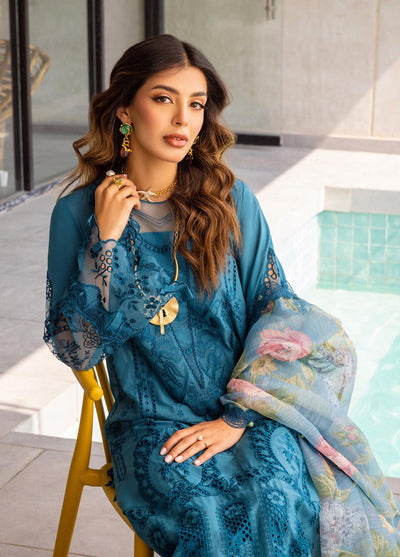 Saira Rizwan Unstitched Luxury Lawn Collection 2024 Sapphire