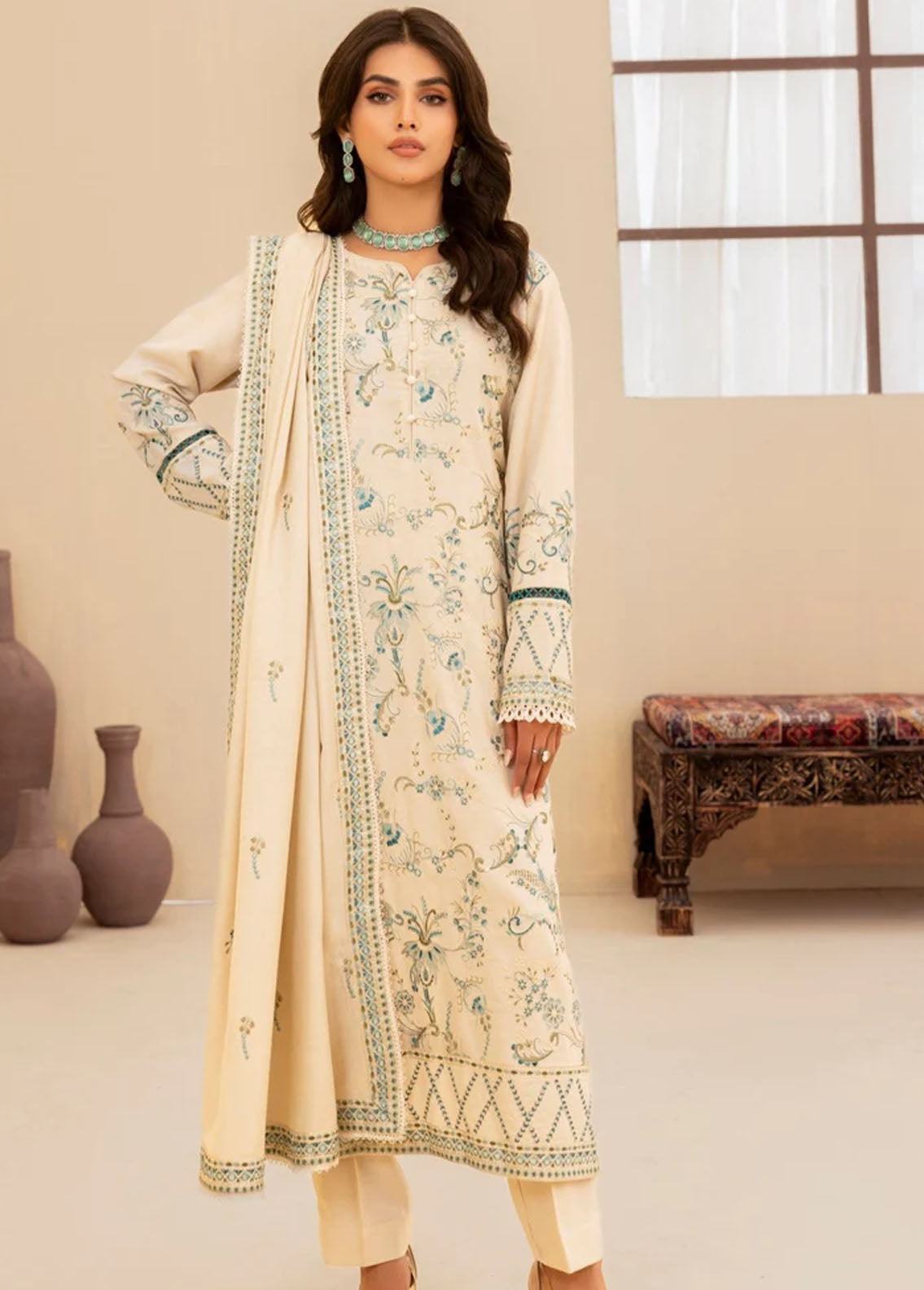 Mohagni Pret Embroidered Wool 3 Piece Suit MWS-07