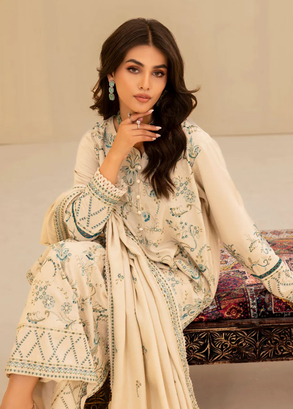 Mohagni Pret Embroidered Wool 3 Piece Suit MWS-07