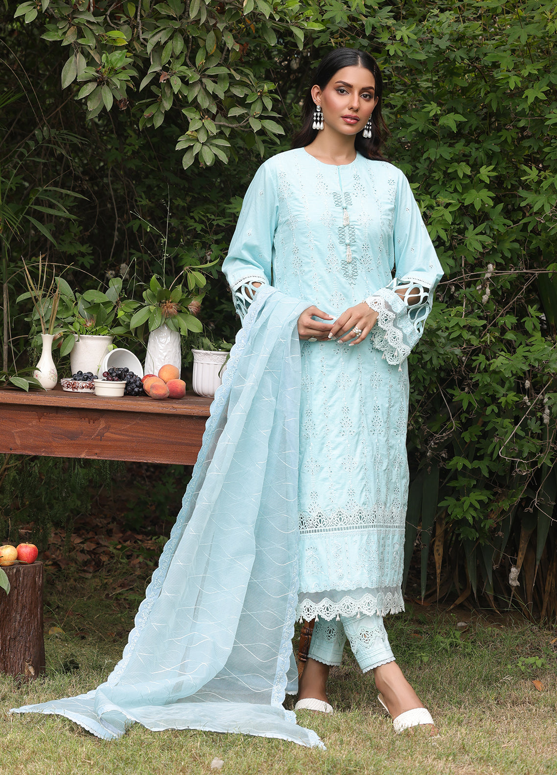 Salitex Embroidered Cambric Suits Unstitched 3 Piece UNS24CK015UT - Summer Collection