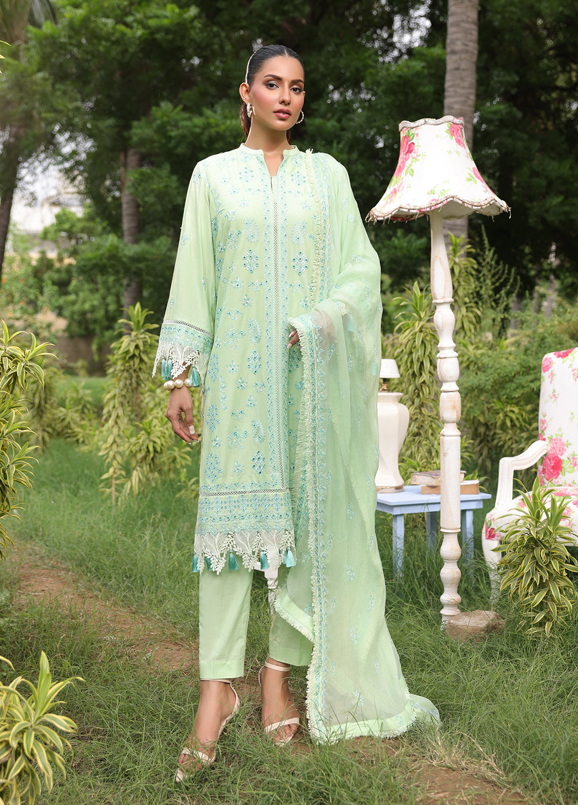 Salitex Embroidered Cambric Suits Unstitched 3 Piece UNW24CK001UT - Summer Collection