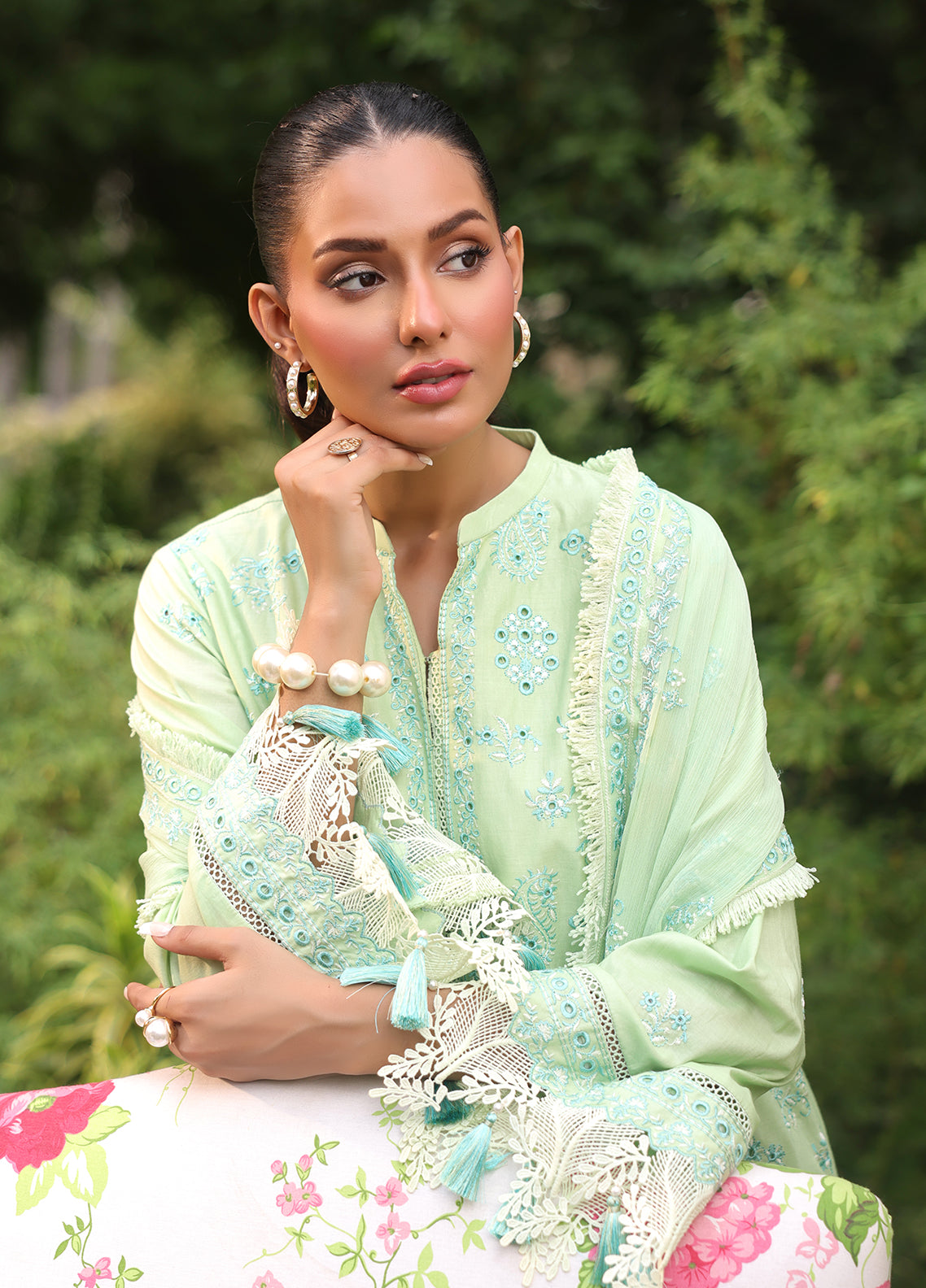 Salitex Embroidered Cambric Suits Unstitched 3 Piece UNW24CK001UT - Summer Collection