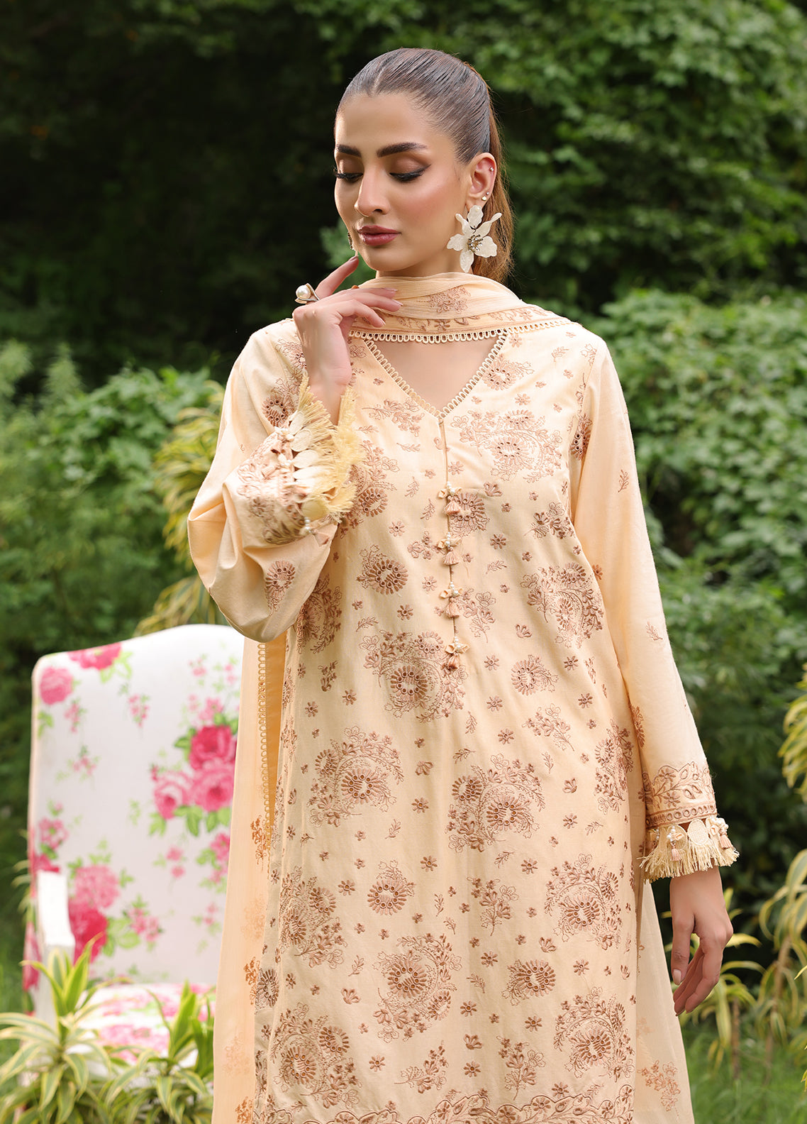 Salitex Embroidered Cambric Suits Unstitched 3 Piece UNW24CK002UT - Summer Collection