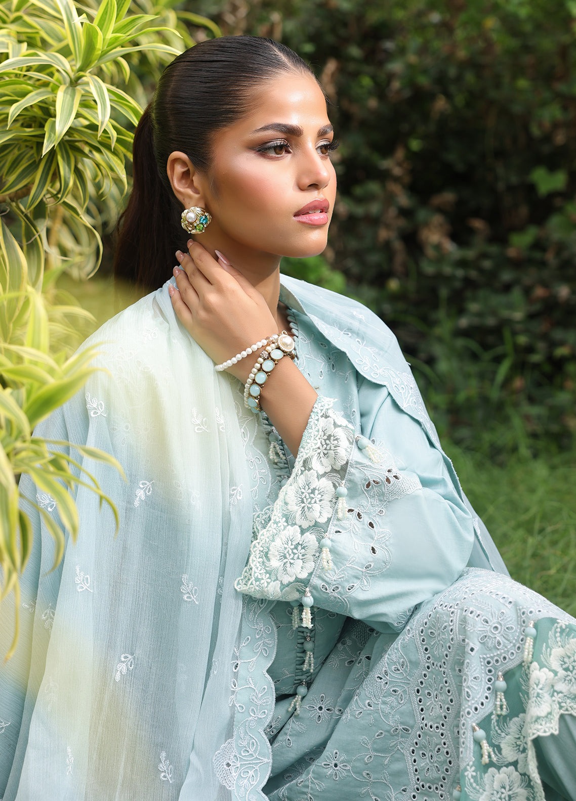 Salitex Embroidered Cambric Suits Unstitched 3 Piece UNW24CK004UT - Summer Collection