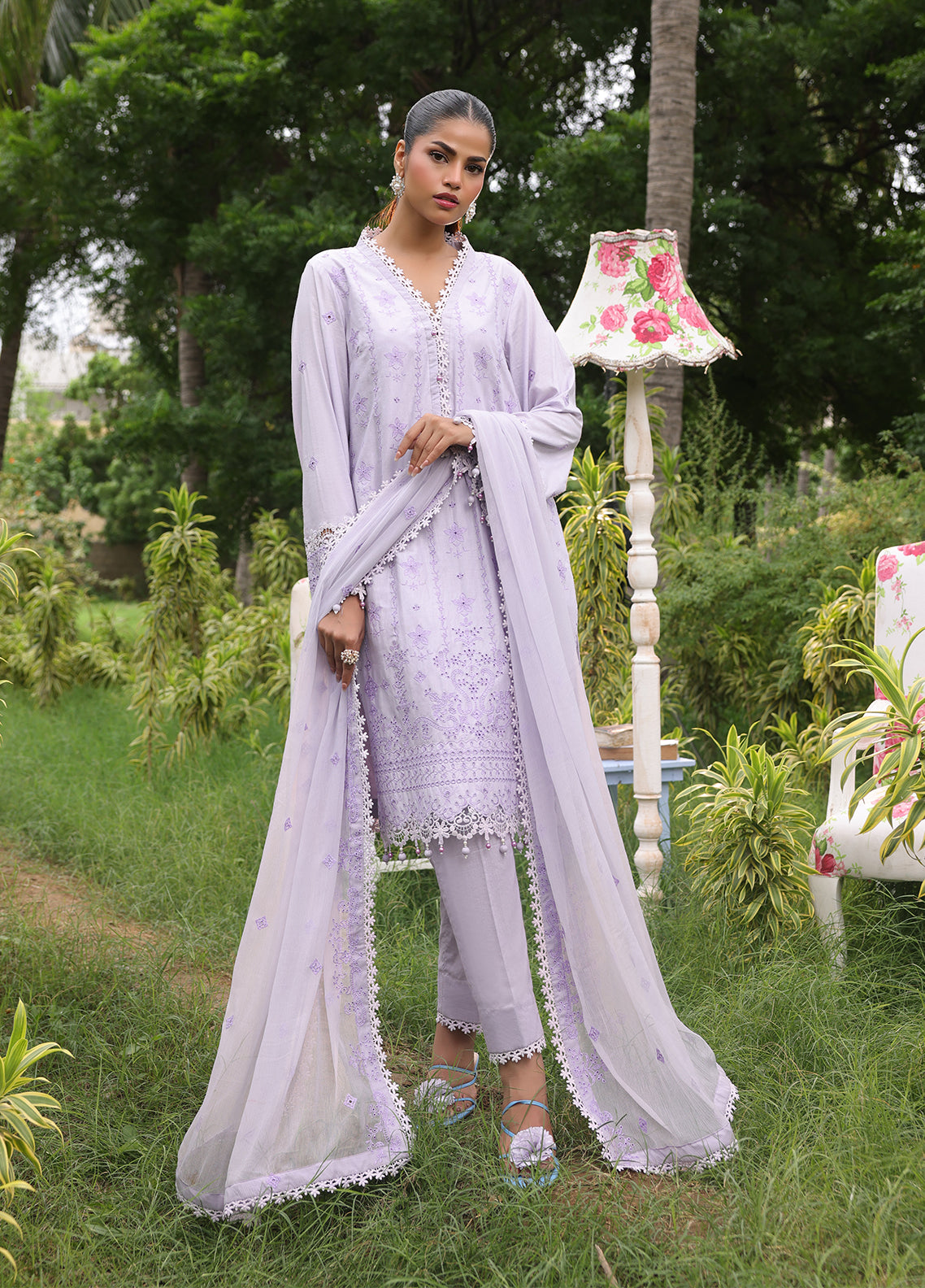 Salitex Embroidered Cambric Suits Unstitched 3 Piece UNW24CK005UT - Summer Collection