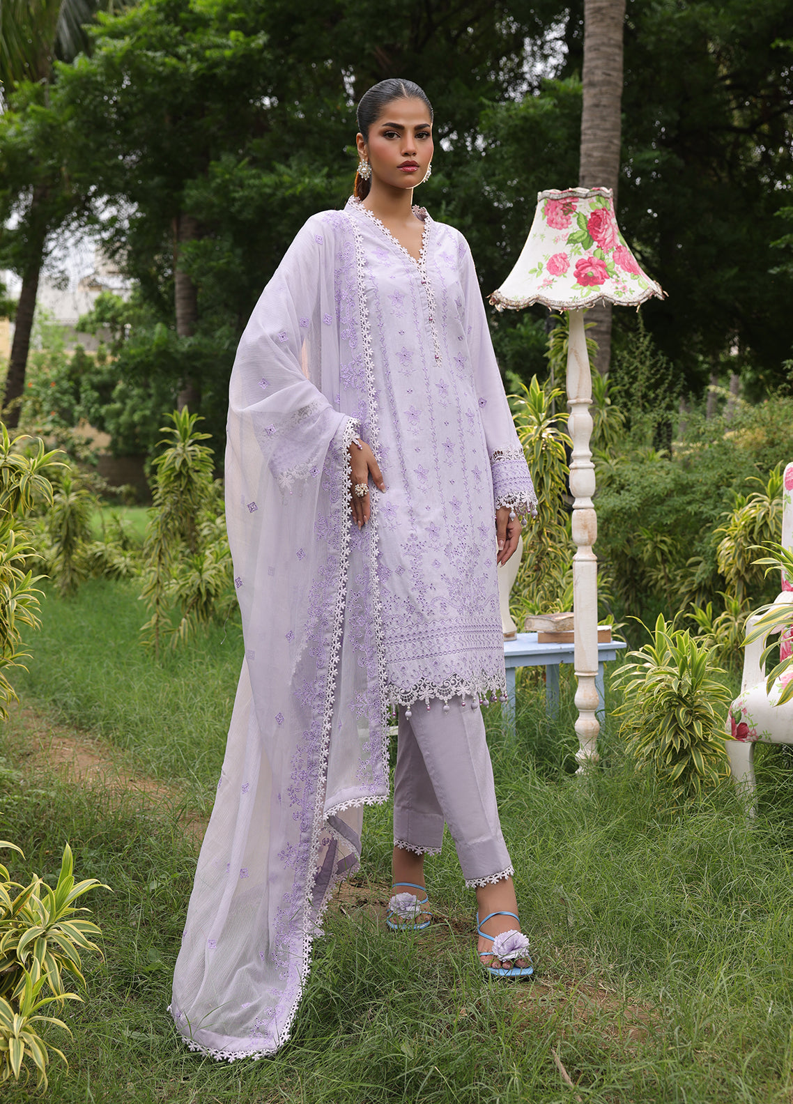 Salitex Embroidered Cambric Suits Unstitched 3 Piece UNW24CK005UT - Summer Collection