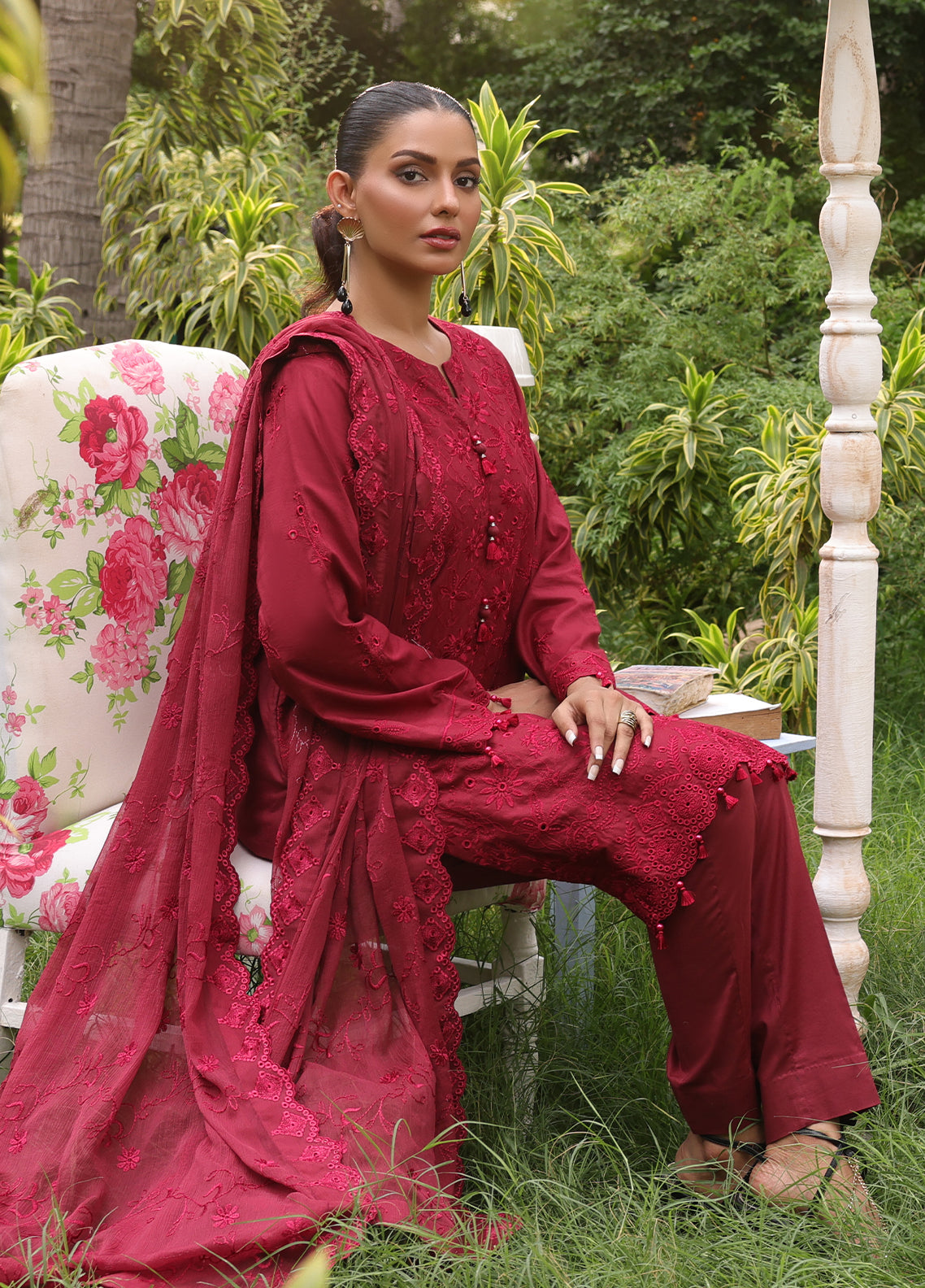 Salitex Embroidered Cambric Suits Unstitched 3 Piece UNW24CK006UT - Summer Collection