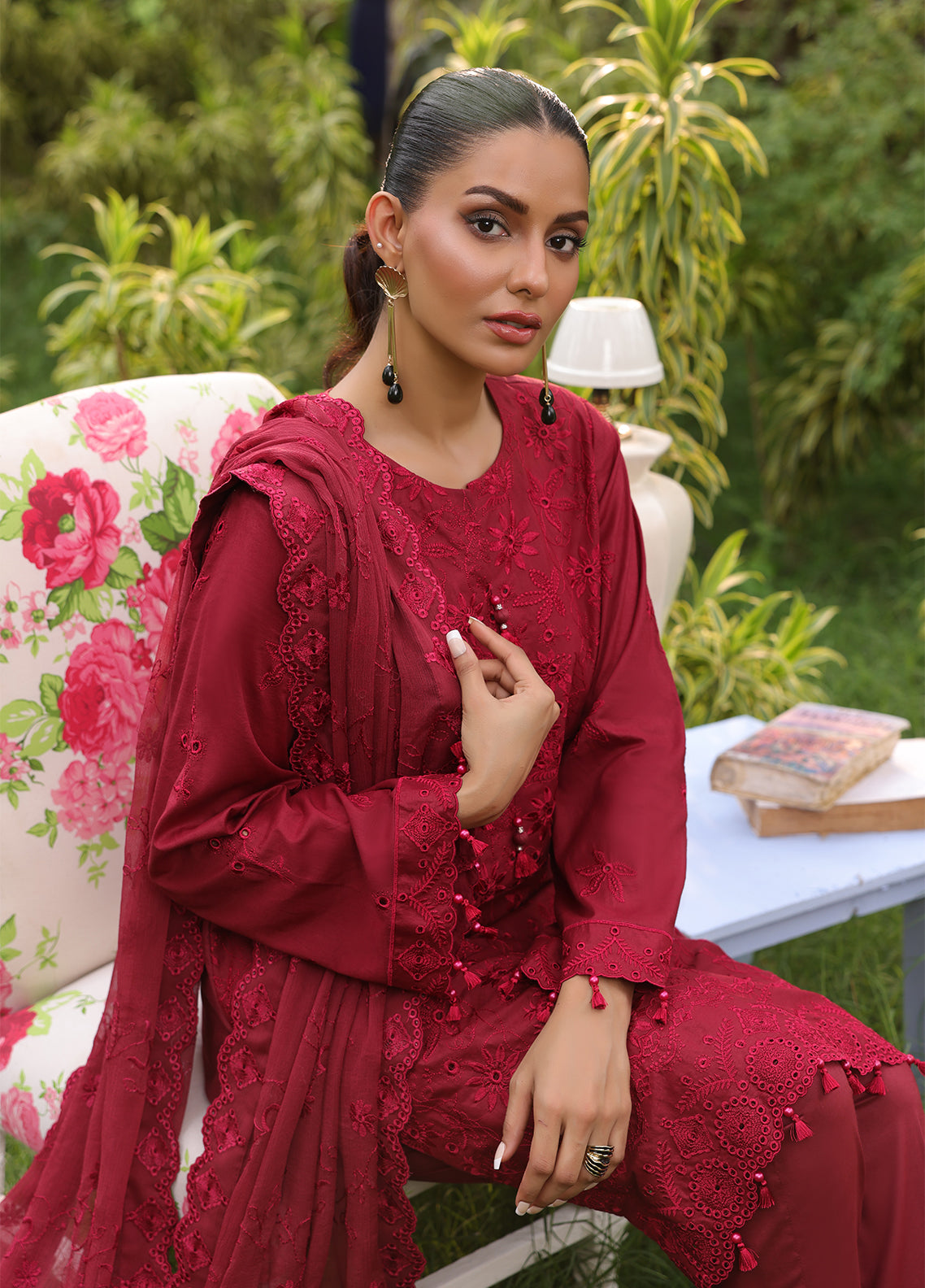 Salitex Embroidered Cambric Suits Unstitched 3 Piece UNW24CK006UT - Summer Collection