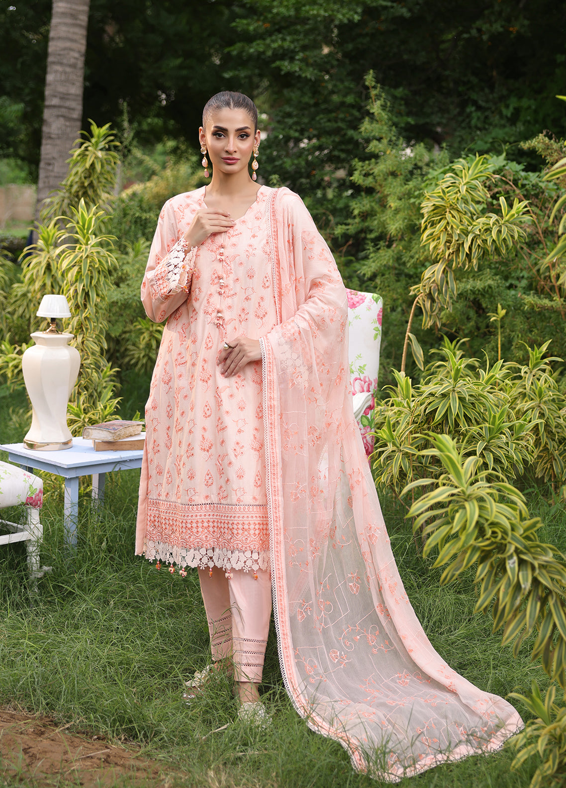 Salitex Embroidered Cambric Suits Unstitched 3 Piece UNW24CK007UT - Summer Collection