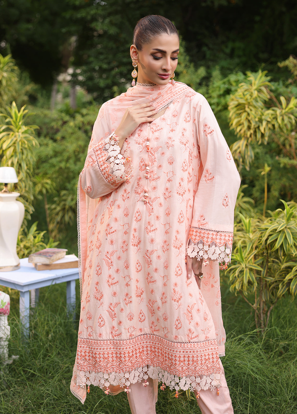 Salitex Embroidered Cambric Suits Unstitched 3 Piece UNW24CK007UT - Summer Collection