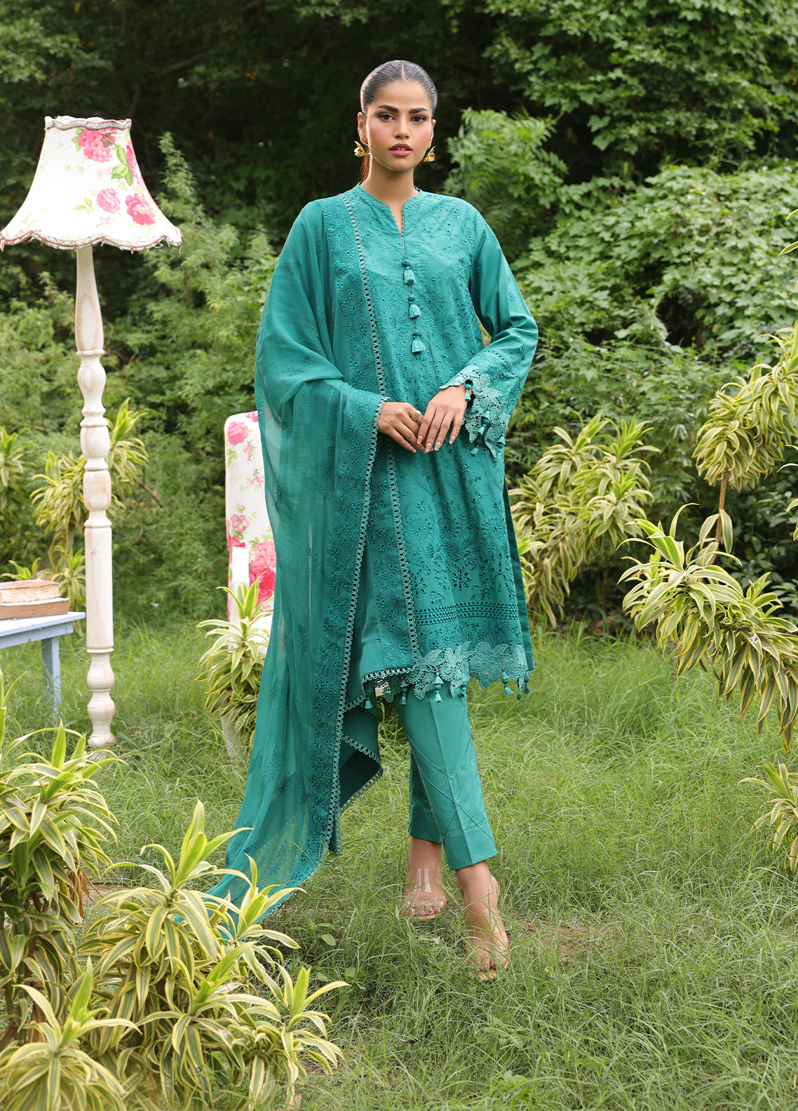 Salitex Embroidered Cambric Suits Unstitched 3 Piece UNW24CK008UT - Summer Collection