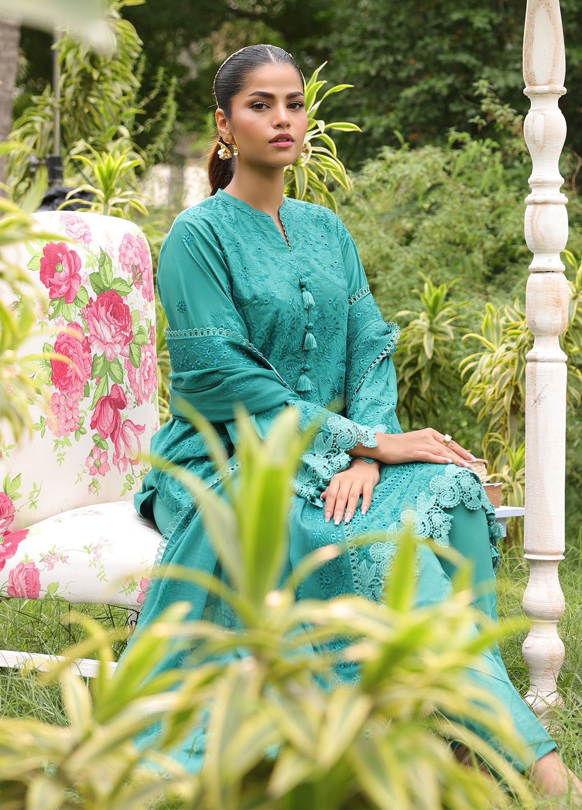 Salitex Embroidered Cambric Suits Unstitched 3 Piece UNW24CK008UT - Summer Collection