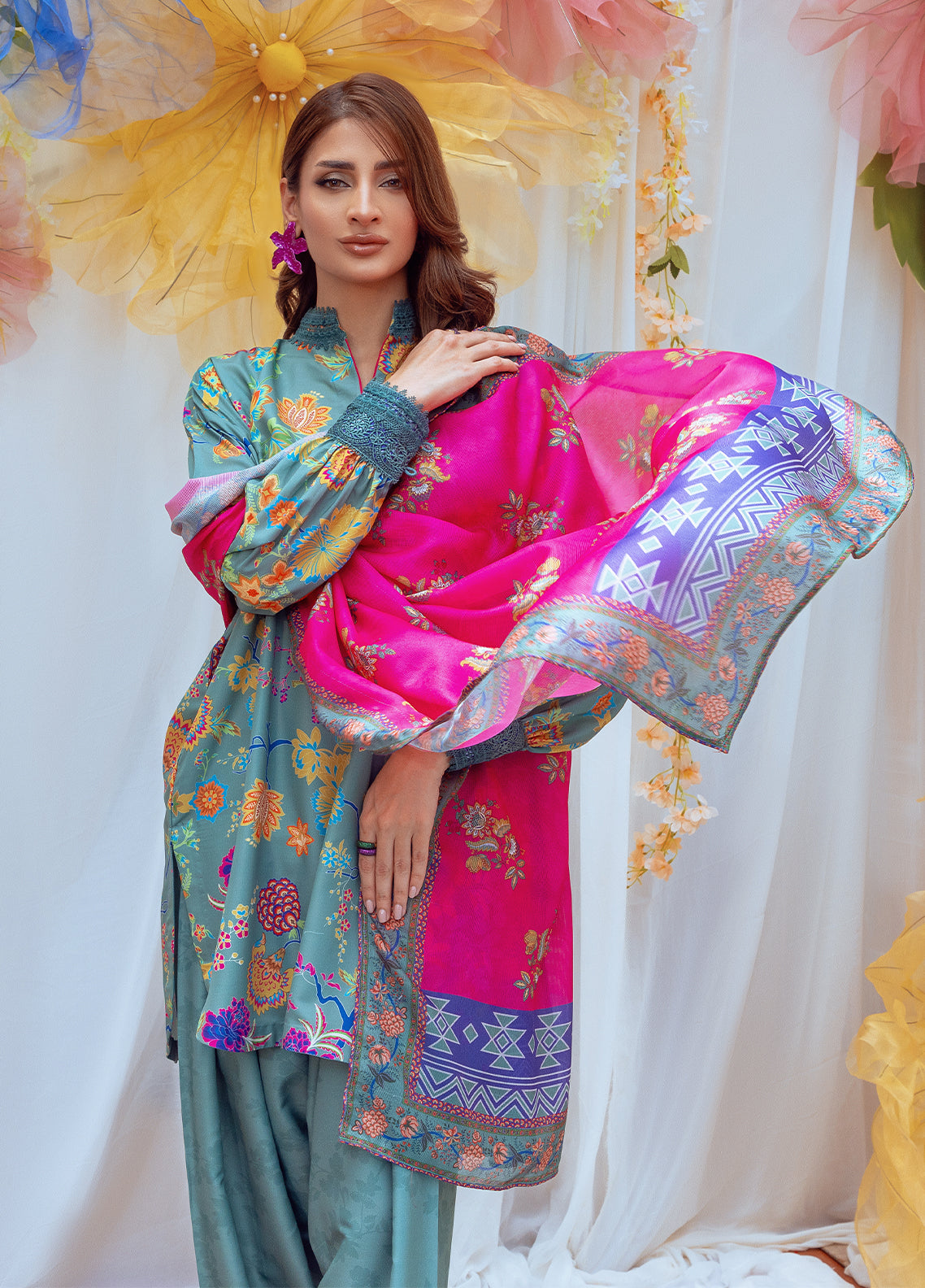 Salitex Printed Lawn Silk Suits Unstitched 3 Piece SUNS24ASI001UT - Summer Collection