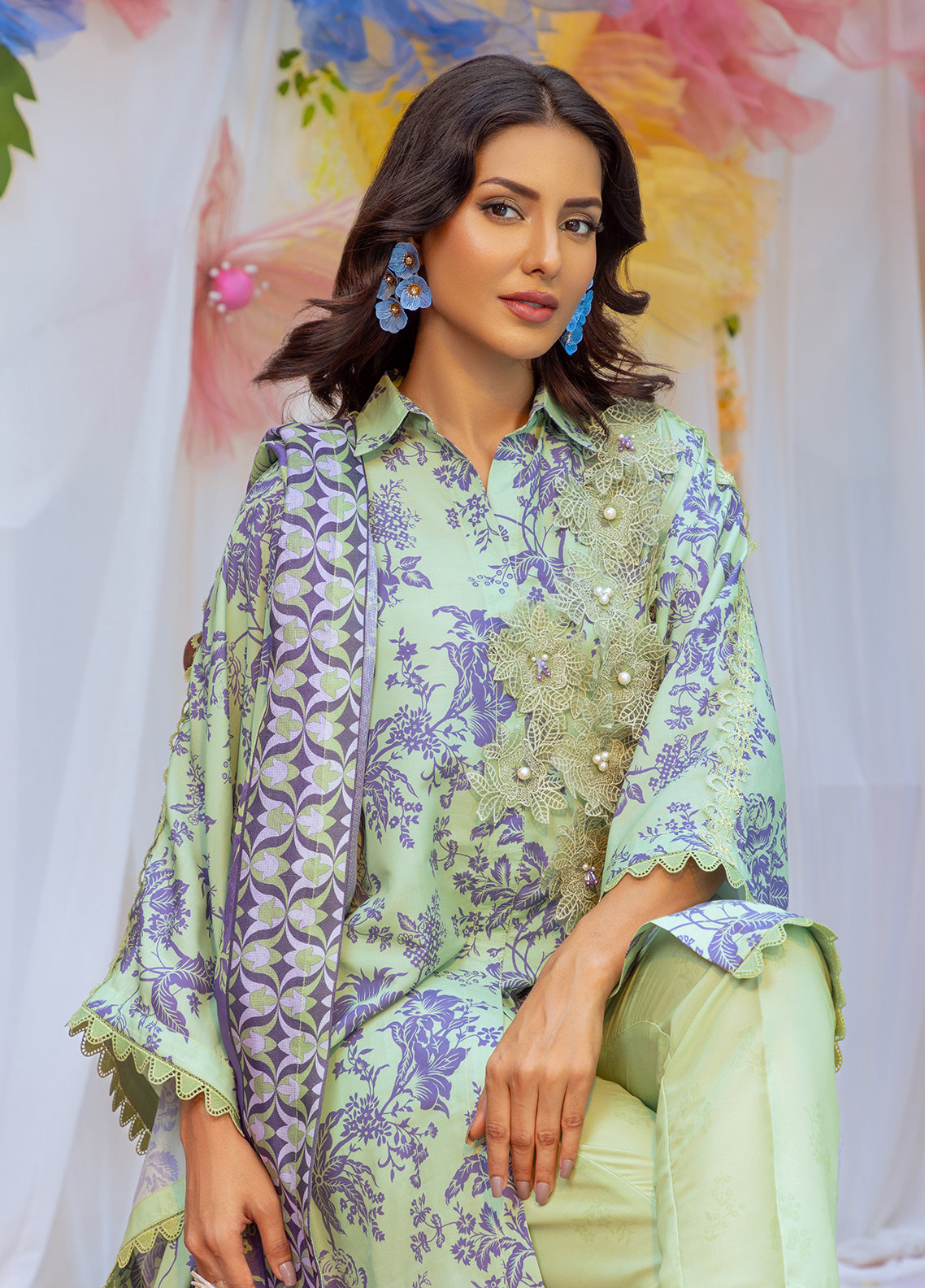 Salitex Printed Lawn Silk Suits Unstitched 3 Piece SUNS24ASI004UT - Summer Collection