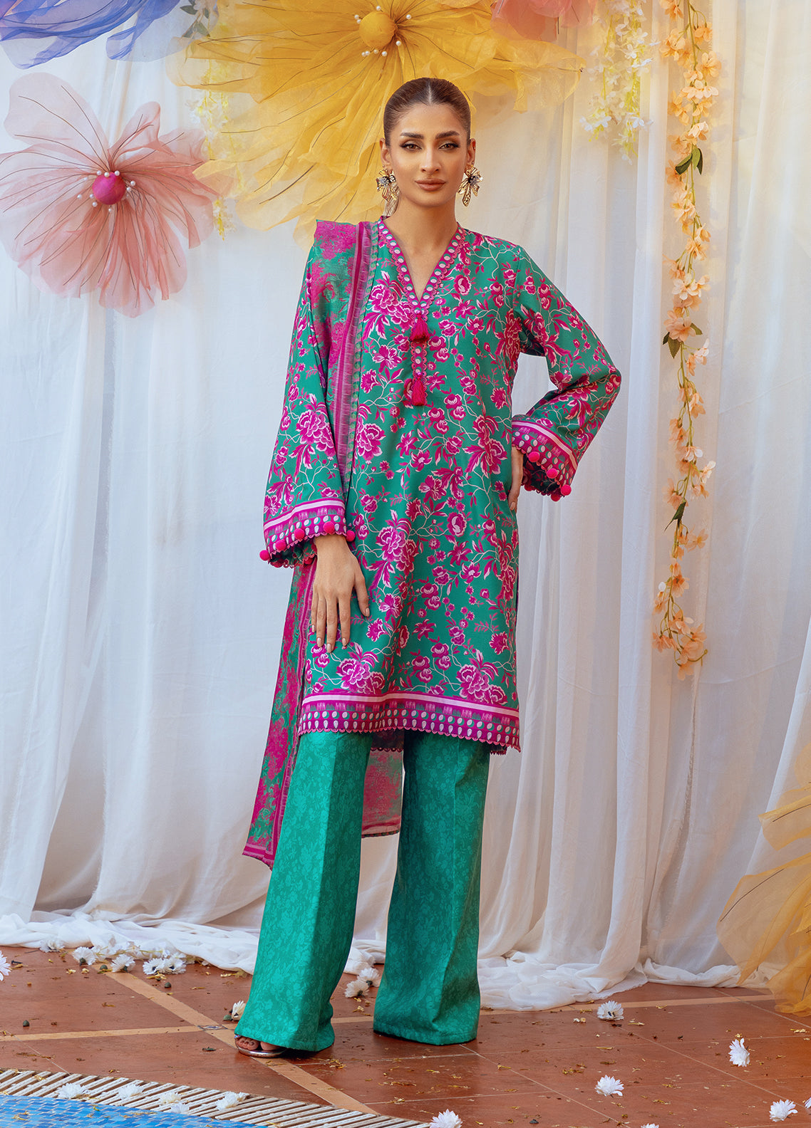 Salitex Printed Lawn Silk Suits Unstitched 3 Piece SUNS24ASI006UT - Summer Collection