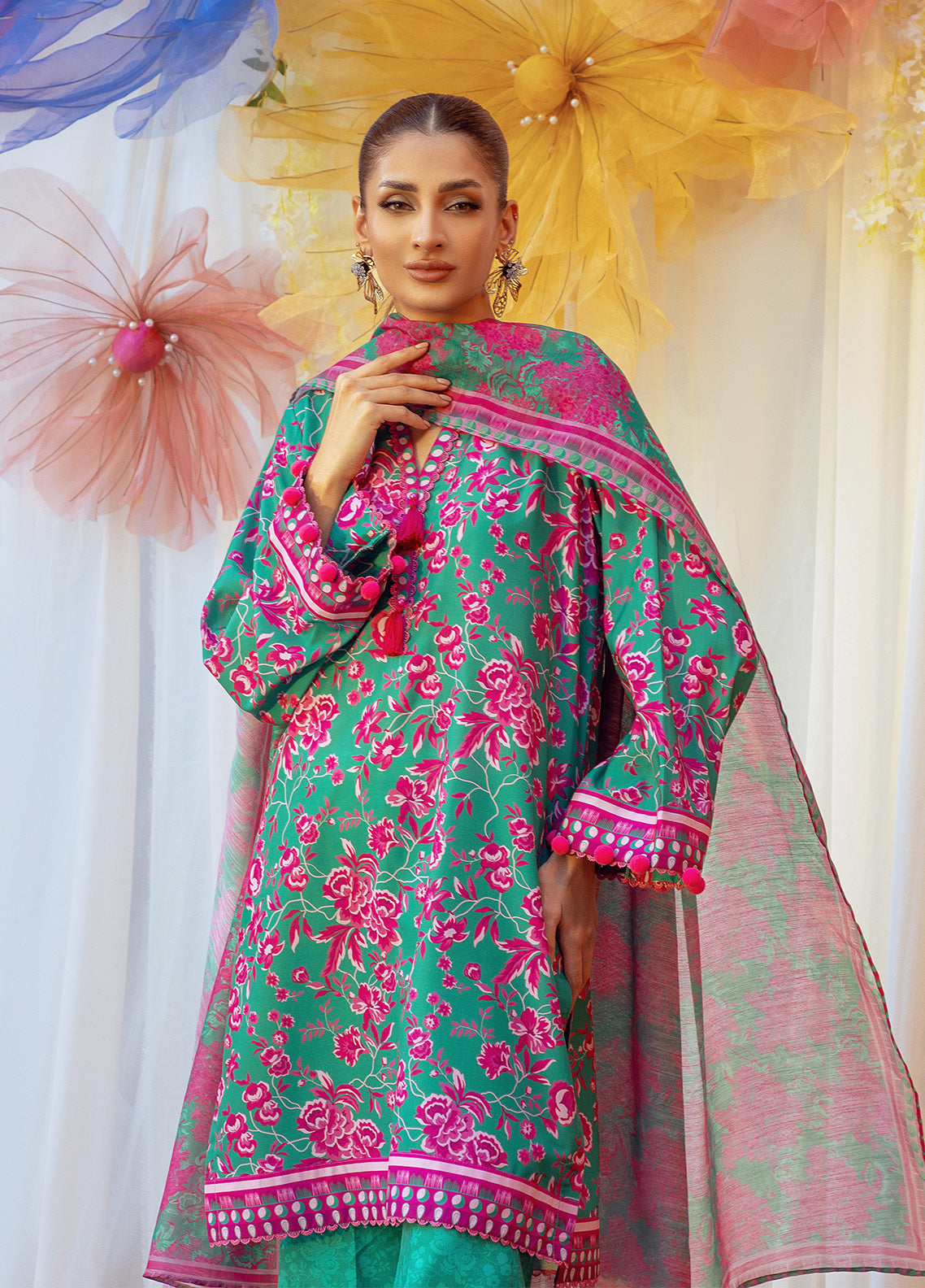 Salitex Printed Lawn Silk Suits Unstitched 3 Piece SUNS24ASI006UT - Summer Collection