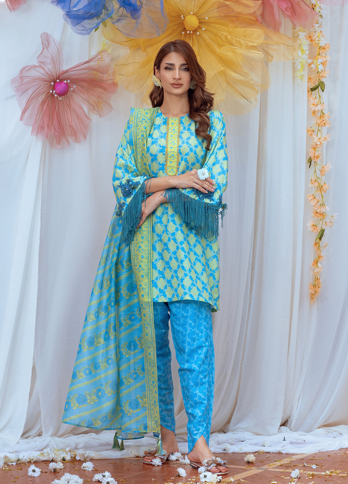 Salitex Printed Lawn Silk Suits Unstitched 3 Piece SUNS24ASI008UT - Summer Collection