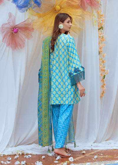 Salitex Printed Lawn Silk Suits Unstitched 3 Piece SUNS24ASI008UT - Summer Collection