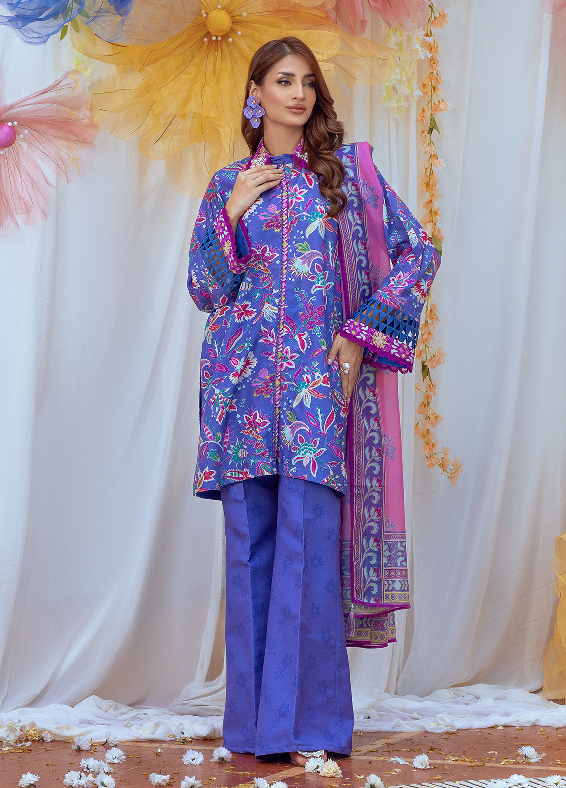 Salitex Printed Lawn Silk Suits Unstitched 3 Piece SUNS24ASI011UT - Summer Collection