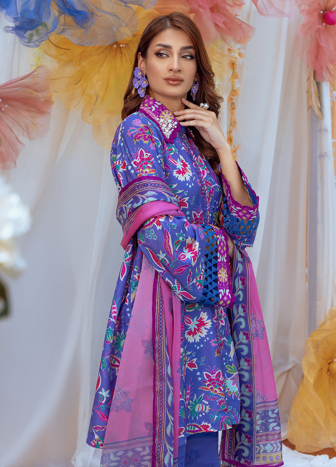 Salitex Printed Lawn Silk Suits Unstitched 3 Piece SUNS24ASI011UT - Summer Collection