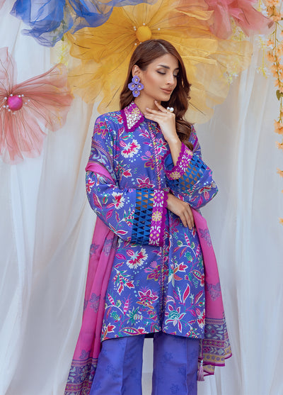 Salitex Printed Lawn Silk Suits Unstitched 3 Piece SUNS24ASI011UT - Summer Collection