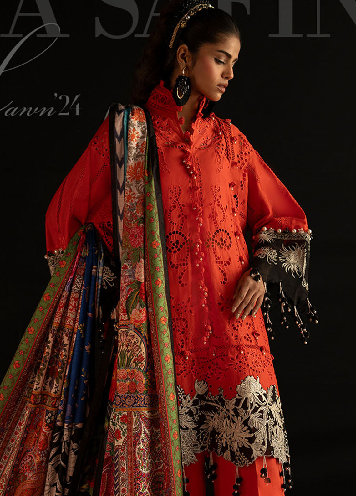 Sana Safinaz Unstitched Luxury Collection 2024 1A