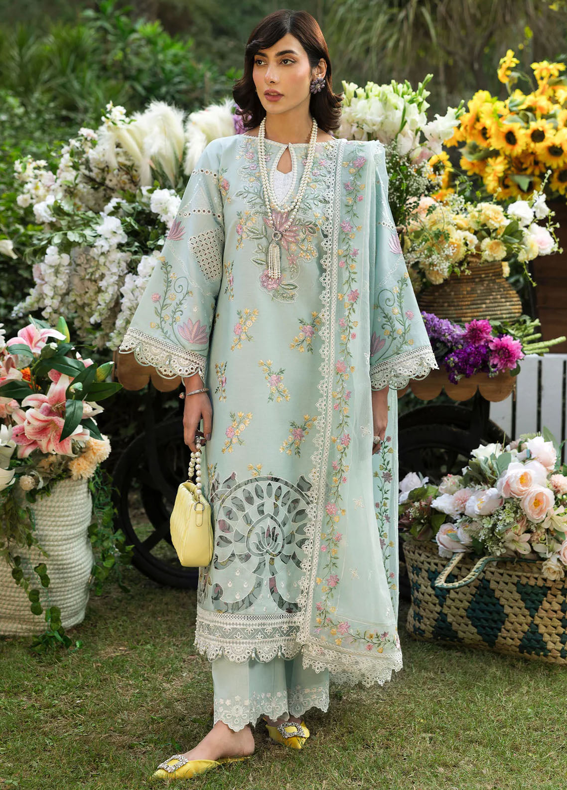 Floral Forest by Sardinia Luxury Lawn Collection 2025 Sky Petal 808