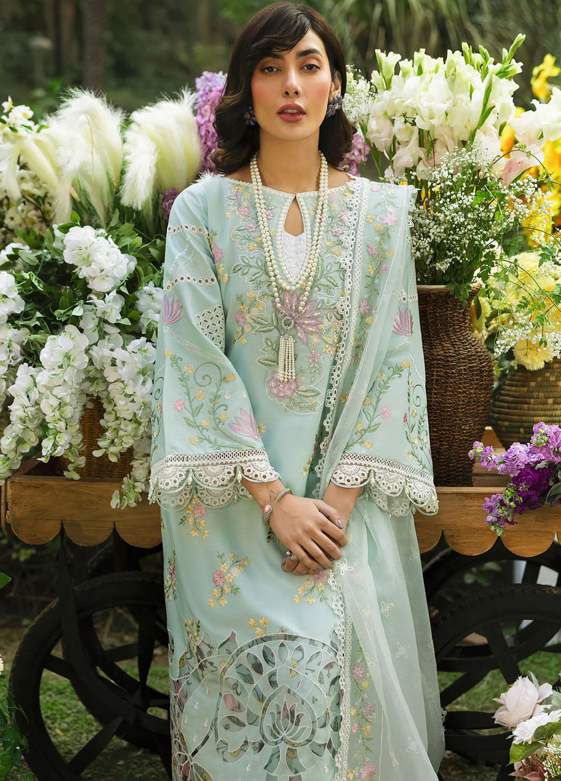 Floral Forest by Sardinia Luxury Lawn Collection 2025 Sky Petal 808