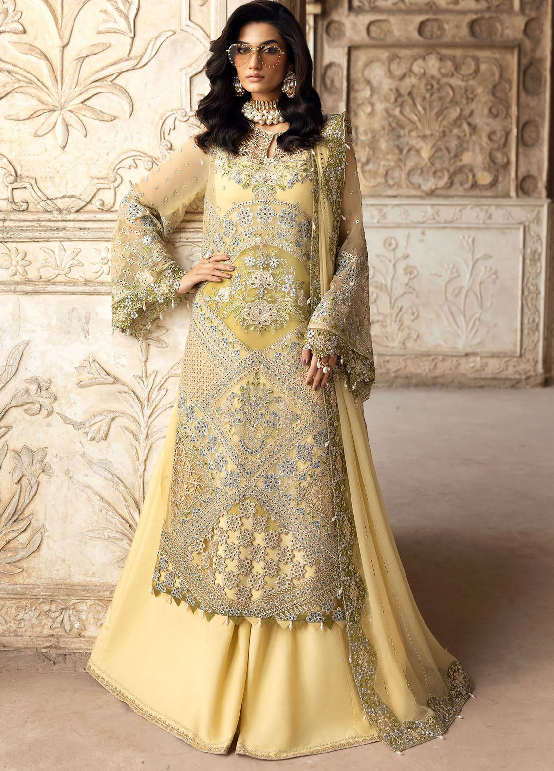 Sardinia Embroidered Chiffon Suits Unstitched 3 Piece SRD25CF D-1101 Haseena