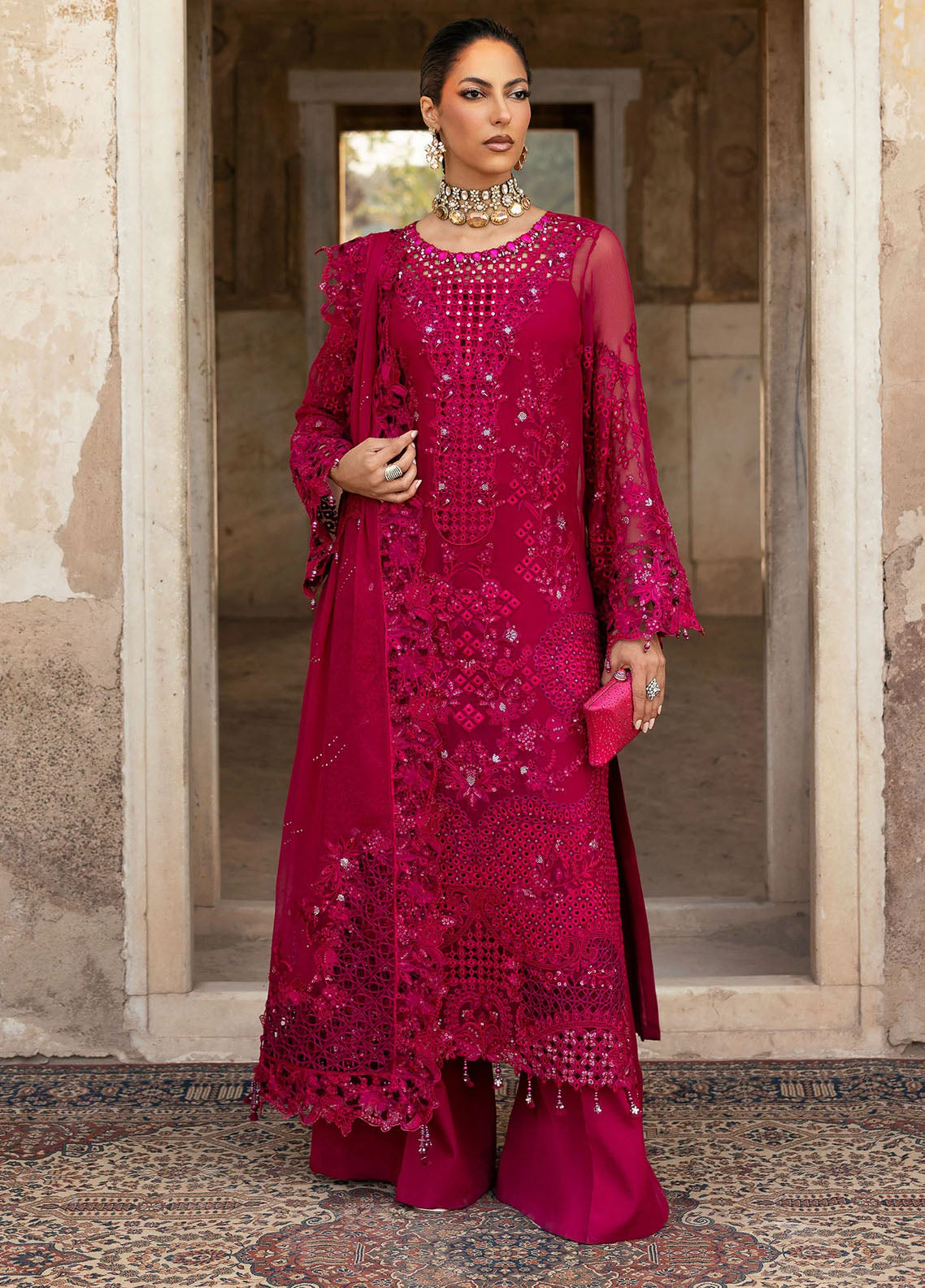 Sardinia Embroidered Chiffon Suits Unstitched 3 Piece SRD25CF D-1102 Meera