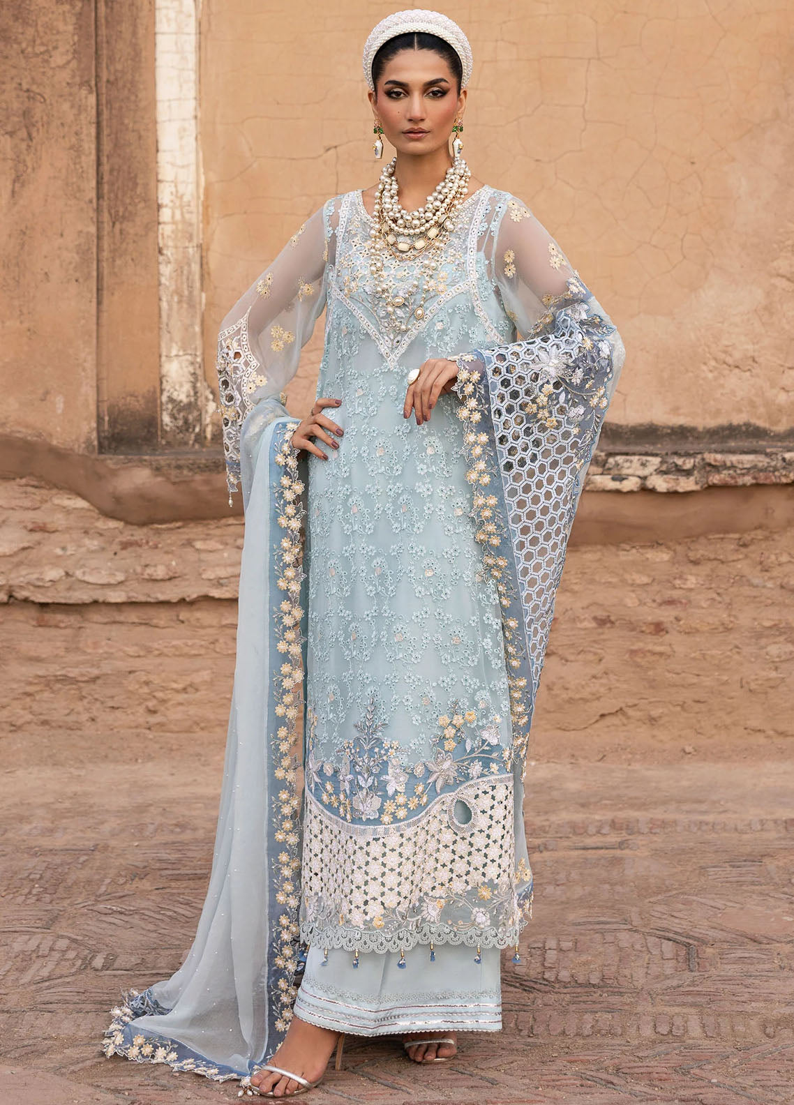 Sardinia Embroidered Chiffon Suits Unstitched 3 Piece SRD25CF D-1104 Feroza