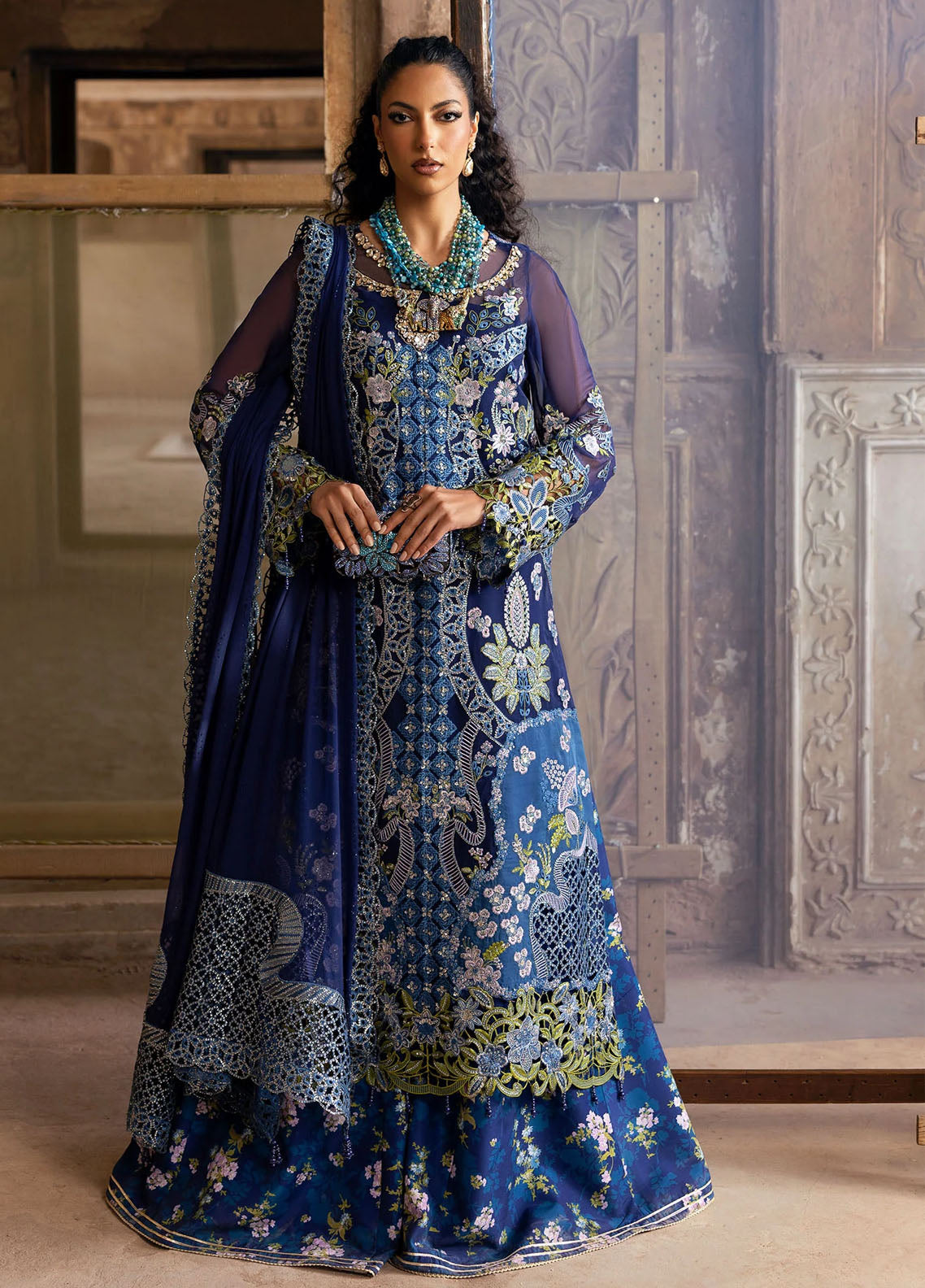 Sardinia Embroidered Chiffon Suits Unstitched 3 Piece SRD25CF D-1105 Maya